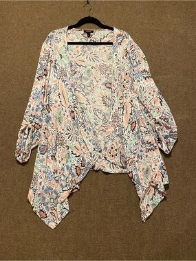 Torrid Floral Paisley Draped Kimono Cardigan Wrap Women’s Plus Size 4X